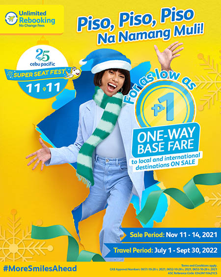 Cebu Pacific Offers Trademark P1SO Sale This 11.11