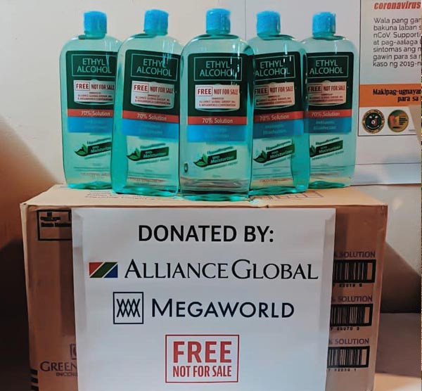 Megaworld Donates 1,000 Liters Of Alcohol And 5,000 Face Masks To Bacolod City